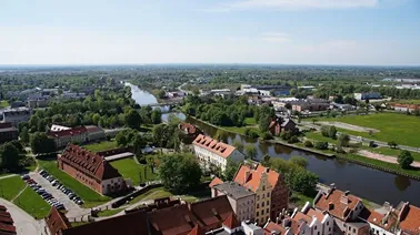 Spojrzenie z góry na Żuławy i Wysoczyznę Elbląską